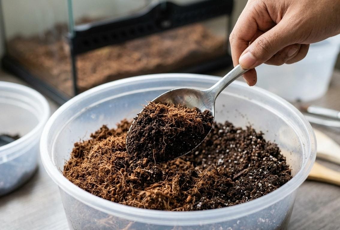 tarantula substrate : mix of topsoil and coco